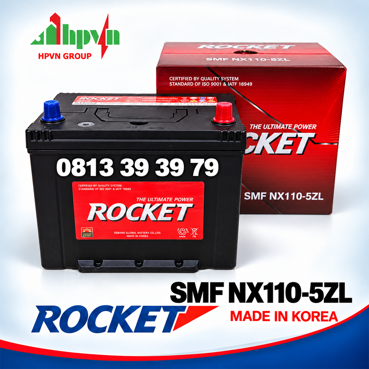 Ắc Quy Rocket NX110-5ZL (12V - 75Ah)